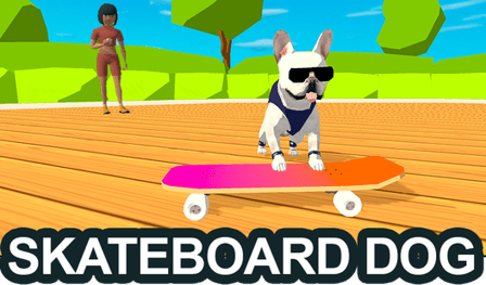 Skateboard dog