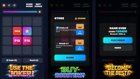 2048 Neon Merge - Screenshot 1