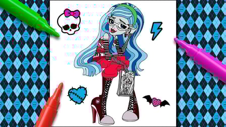 Monster Girls: Coloring & Stickers - Screenshot 6