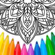 Mandala Coloring by Numbers - Flowers