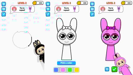 ASMR Draw and Color Sprunki and Dandy's World - Screenshot 1