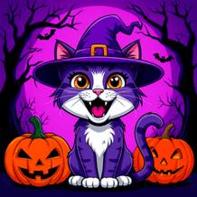 Cats Halloween: Slide puzzle