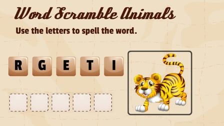 Word Scramble Animals