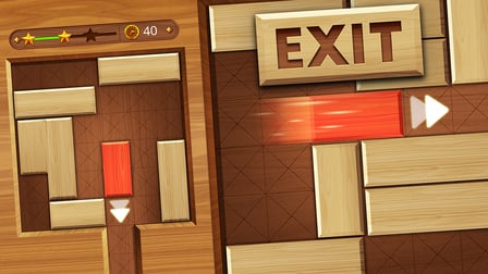 EXIT unblock red wood block