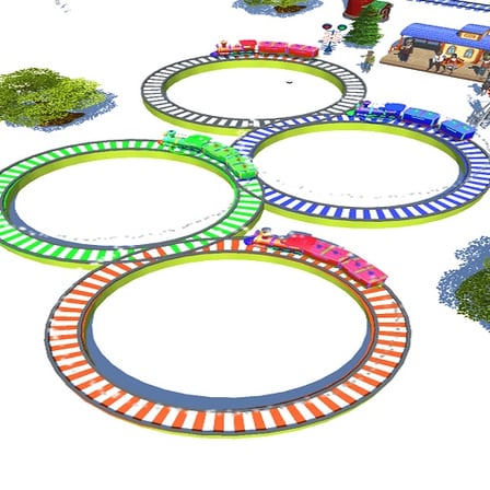 Lowpolly Train Racing Game 