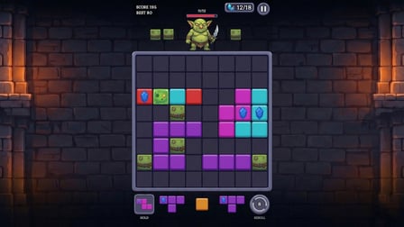 Block Battle. Fight Monsters in the Dungeon! - Screenshot 3