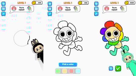 ASMR Draw and Color Sprunki and Dandy's World - Screenshot 2