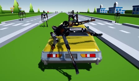 Crush ragdoll robot in auto