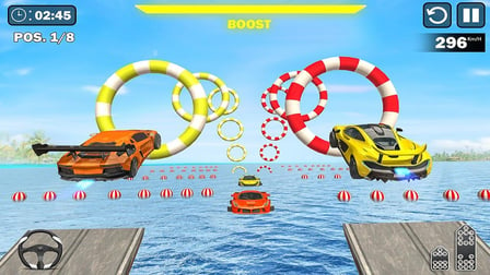 Water Car Stunt Racing 2019 3D Cars Stunt Games 