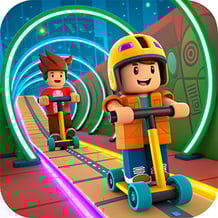 Sprunki and Obby: Scooter racing!