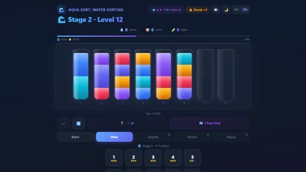 Aqua Sort: Water Sorting - Screenshot 3