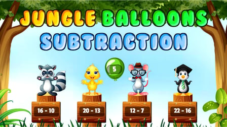 Jungle Balloons Subtraction