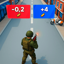 Army vs zombie crowd
