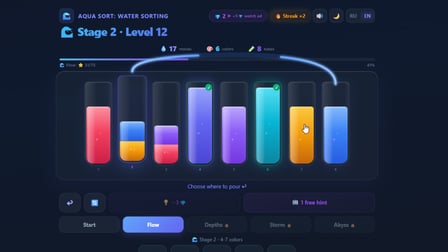 Aqua Sort: Water Sorting - Screenshot 1