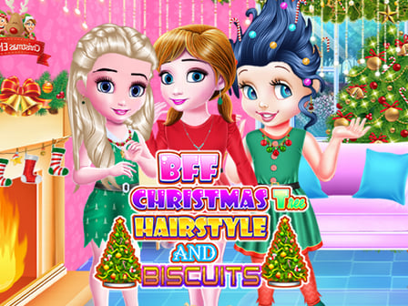 BFF Christmas Tree Hairstyle And Biscuits