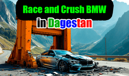 Race and Crush BMW in Dagestan