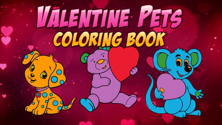 Valentine Pets Coloring Book