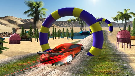 Floating Water Surfer Car Driving : Beach Racing