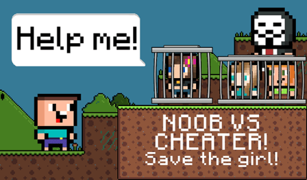 NOOB vs CHEATER! Save the girl!