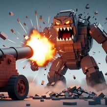 Destroy the monsters from the cannon