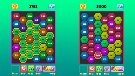 2048 Hex Merge - Screenshot 3