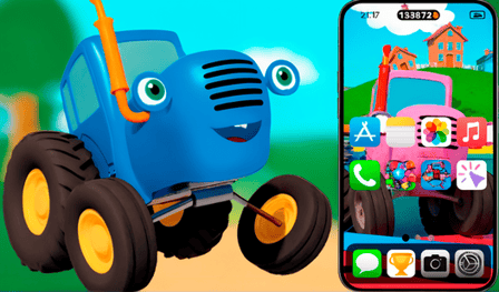 Check the Smartphone Of The Blue Tractor!