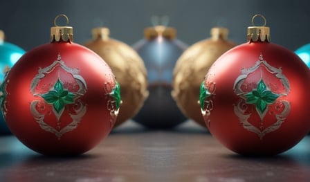 Christmas balls two in a row