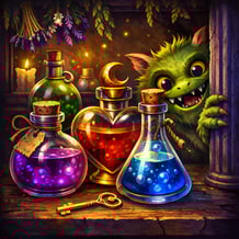 Witch's Shop. Potions and Ingredients