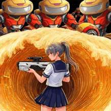 Anime Girl versus Robots