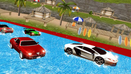 Water Slide Car Racing adventure 2020