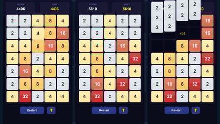 2048 Numbers Merge three in a row - Screenshot 1