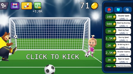 Help Masha score a goal! - Screenshot 2