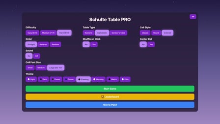 Schulte Table PRO - Screenshot 3