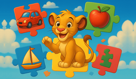 Puzzle semplici per bambini: immagini colorate