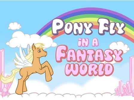 Pony fly in a fantasy world