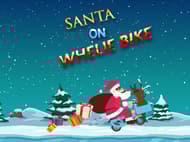 Santa On Wheelie Bike