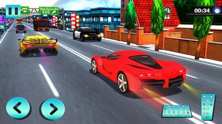 Car Racing in Fast Highway Traffic