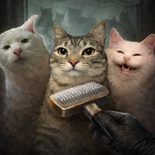 You won't be able to pet this cat... (horror)