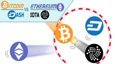 BITCOIN vs ETHEREUM DASH IOTA