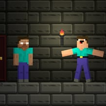 Noob hides from Herobrine