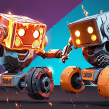 Robot battle in the arena