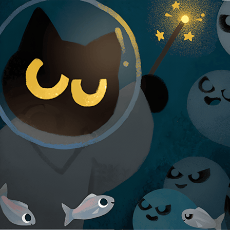 Doodle Halloween Momo Cat : Sea Magic
