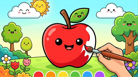 Easy Apple Coloring Book