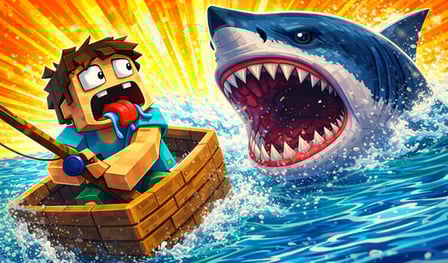 Noob Fisherman: Escape the Megalodon!