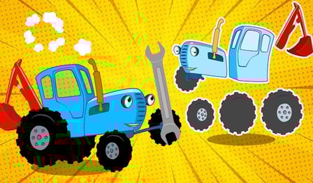 Help the Blue Tractor Cross the Pit!