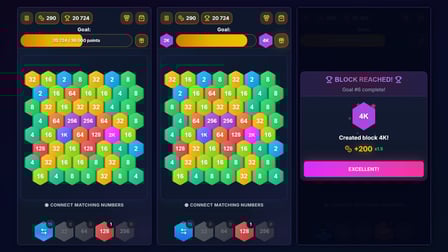 Hex Combo 2048 - Screenshot 1