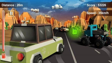 Furious Road Game : Low poly Car Racing 