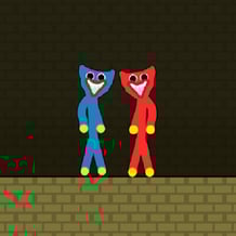 Red and Blue Stickman Huggy