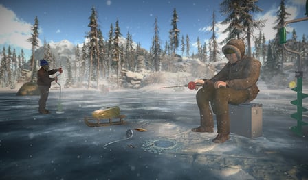 Ice fishing. Fishing 3d. To fish.