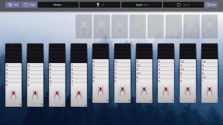 Spider solitaire reverse - Screenshot 1
